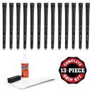 Karma Super Lite Black Midsize Grip Kit (with 13 grips, 13 tapes, solvent, vise clamp)