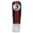 Sahara Retro Golf Headcover Black/Red/White 3