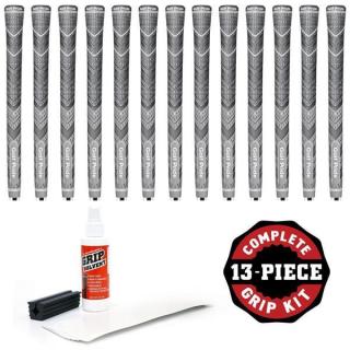 Golf Pride Multicompound MCC Plus 4 undersize Grey Grip Kit (with 13 grips, 13 tapes, solvent, vise clamp)
