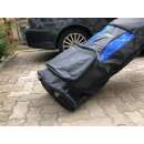 Upholstered Travelcover with wheels, all black