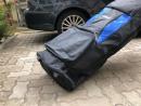 Upholstered Travelcover with wheels, all black
