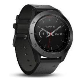 Garmin Approach S60 GPS Golf Golf Uhr Premium mit Keramik Lünette, Metallook und Lederarmband