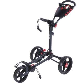 Fast Fold Flat Fold Golf Trolley - 3 Rad - Klappbar (Schwarz)