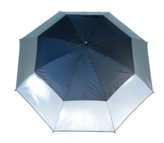 Parapluie de golf avec protection uv et biseau (Windcutter) / différentes couleurs gris / noir / 3 panneaux transparents