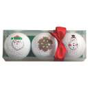 Golfbälle mit Nikolaus/Schneemann/Schneeflocke