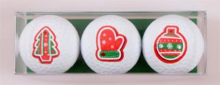 Golfbälle mit Tannenbaum/Handschuh/Kugel