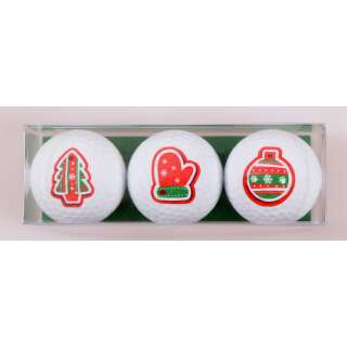 Golfbälle mit Tannenbaum/Handschuh/Kugel