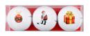 Golf balls with ball, Santa Claus driver and gift