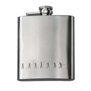 Flachmann mit Golfgravur Edelstahl ca. 210 ml