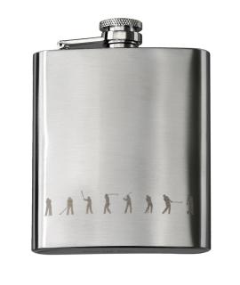 Flachmann mit Golfgravur Edelstahl ca. 210 ml