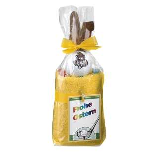 Caddytuch-Rolle Osterhase und Karte mit Ball, Tees und Pitchgabel