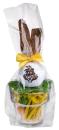 Kleiner Glasbecher Osterhase mit Ball und Tees