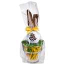 Kleiner Glasbecher Osterhase mit Ball und Tees