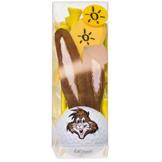 Golfball Osterhase mit Ohren und ca. 30 Tees, Pitchgabel und Ballmaker