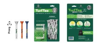 ZF 3-PRONG TURF TEE - 3 INCH WHITE TEE - 30 PER PACK