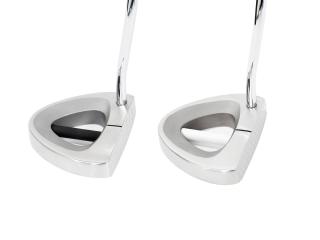 JUCAD PUTTER X900 aus Edelstahl mit JuCad Jumbo Puttergriff und weißem Pin (mallet)