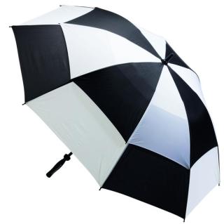 Golfschirm Windcutter mit Windschlitz schwarz / weiss