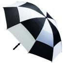 Golfschirm Windcutter mit Windschlitz schwarz / weiss