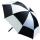 Golfschirm Windcutter mit Windschlitz schwarz / weiss