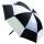 Golfschirm Windcutter mit Windschlitz schwarz / weiss
